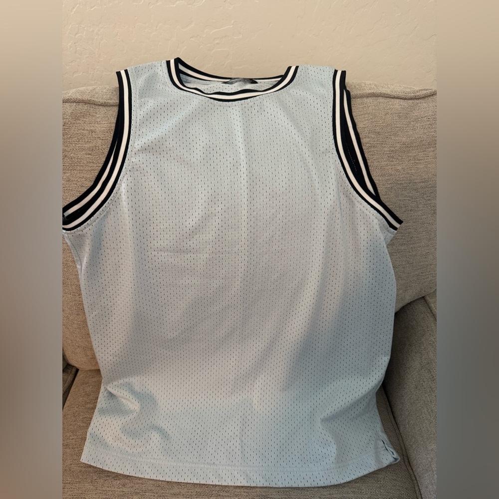 White/Blueish Mesh Sleeveless Tank